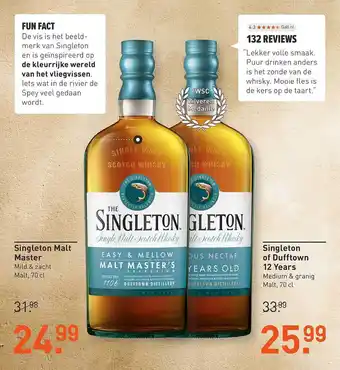 Gall & Gall Singleton Malt Master Of Single Of Dufftown 12 Years aanbieding