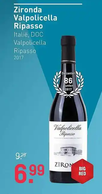 Gall & Gall Zironda Valpolicella Ripasso aanbieding