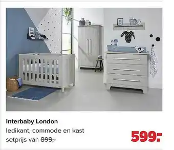 Baby-Dump Interbaby London Ledikant, Commode En Kast aanbieding