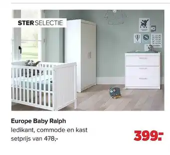 Baby-Dump Europe Baby Ralp Ledikant, Commode En Kast aanbieding