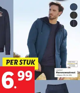 Lidl LIVERGY Herensweatvest M/XXL aanbieding