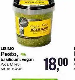 Bidfood Lisimo Pesto, Basilicum, Vegan aanbieding