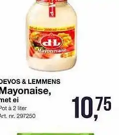 Bidfood Devos & Lemmens Mayonaise, Met Ei aanbieding