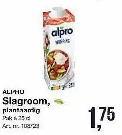 Bidfood Alpro Slagroom, Plantaardig aanbieding