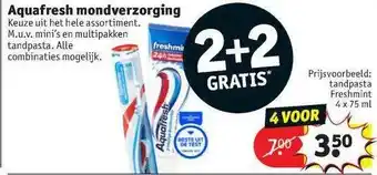 Kruidvat Aquafresh mondverzorging 2+2 Gratis aanbieding