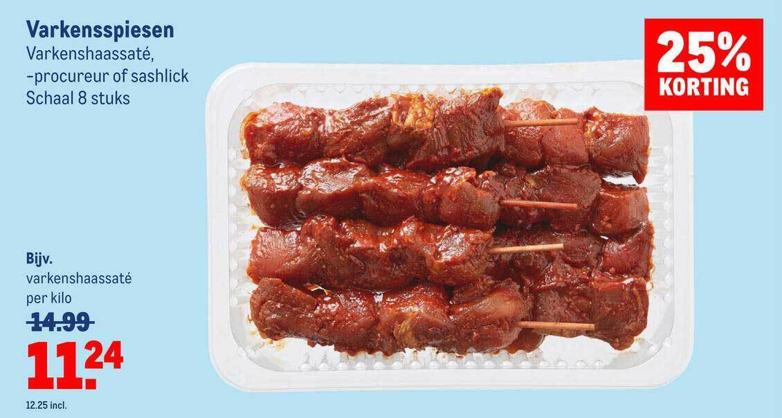 Varkensspiesen : Varkenshaassaté, -Procureur Of Sashlick 25% Korting