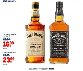 Makro Jack Daniel's Fire, Honey Of Apple Of Tennessee Whiskey aanbieding