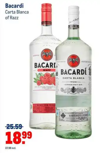 Makro Bacardi Carta Blanca Of Razz aanbieding