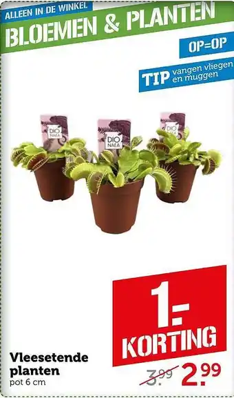 Coop Vleesetende Planten 1.- Korting aanbieding