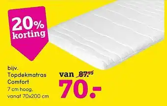 Leen Bakker Topdekmatras Comfort 20% Korting aanbieding