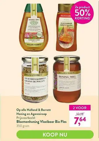 Holland & Barrett Holland & Barrett Honing En Agavesiroop aanbieding