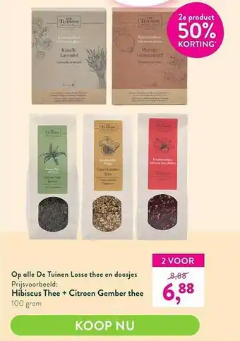 Holland & Barrett De Tuinen Loose Thee En Doosjes aanbieding