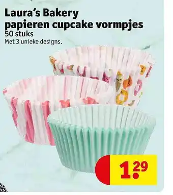 Kruidvat Laura's Bakery Papieren Cupcake Vormpjes aanbieding