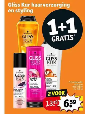 Kruidvat Gliss Kur Haarverzorging En Styling 1+1 Gratis aanbieding