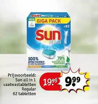 Kruidvat Sun All In 1 Vaatwastabletten Regular aanbieding