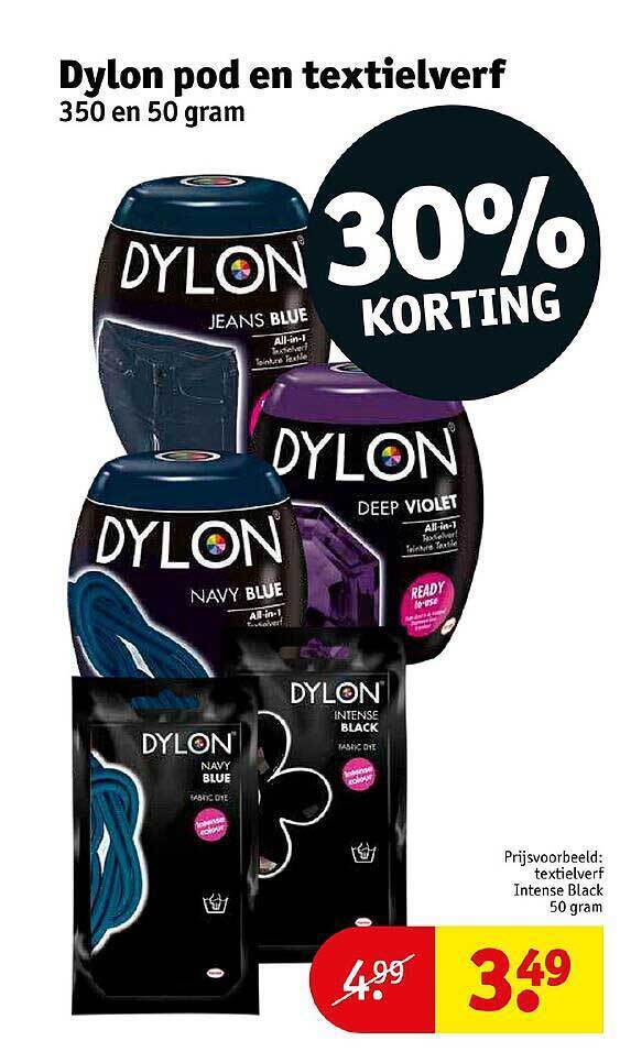 Dylon Pod En Textielverf 30 Korting aanbieding bij Kruidvat