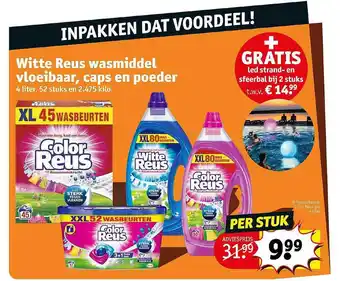 Kruidvat Witte Reus Wasmiddel Vloeibaar, Caps En Poeder aanbieding