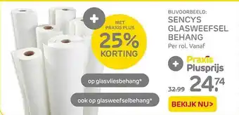 Praxis Sencys Glasweefsel Behang 25% Korting aanbieding