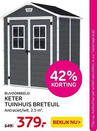 Praxis Keter Tuinhuis Breteuil 42% Korting aanbieding