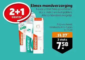 Trekpleister Elmex Mondverzorging 2+1 Gratis aanbieding