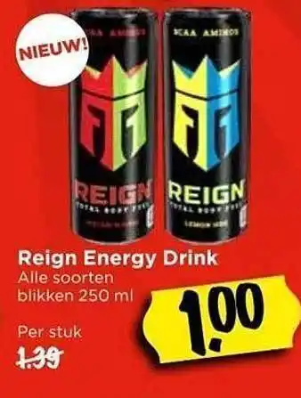 Vomar Voordeelmarkt Reign Energy Drink aanbieding