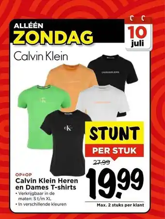 Vomar Voordeelmarkt Calvin Klein Heren En Dames T-Shirts aanbieding