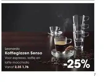 HANOS Leonardo Koffieglazen Senso aanbieding