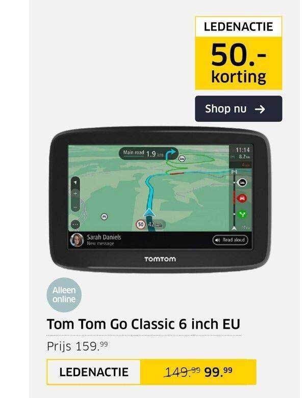 Tom Tom Go Classic 6 Inch EU 50. Korting aanbieding bij ANWB