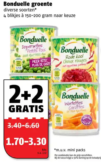 Poiesz Bonduelle 4*150-200g aanbieding