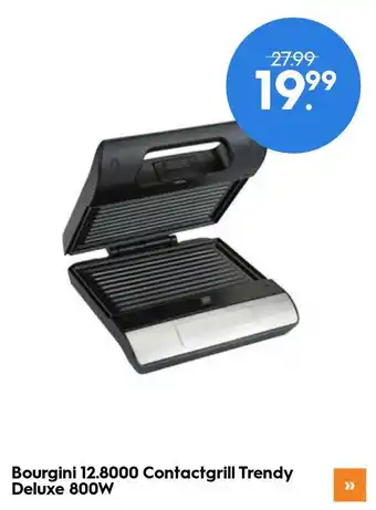 Blokker Bourgini 12.8000 Contactgrill Trendy Deluxe 800W aanbieding