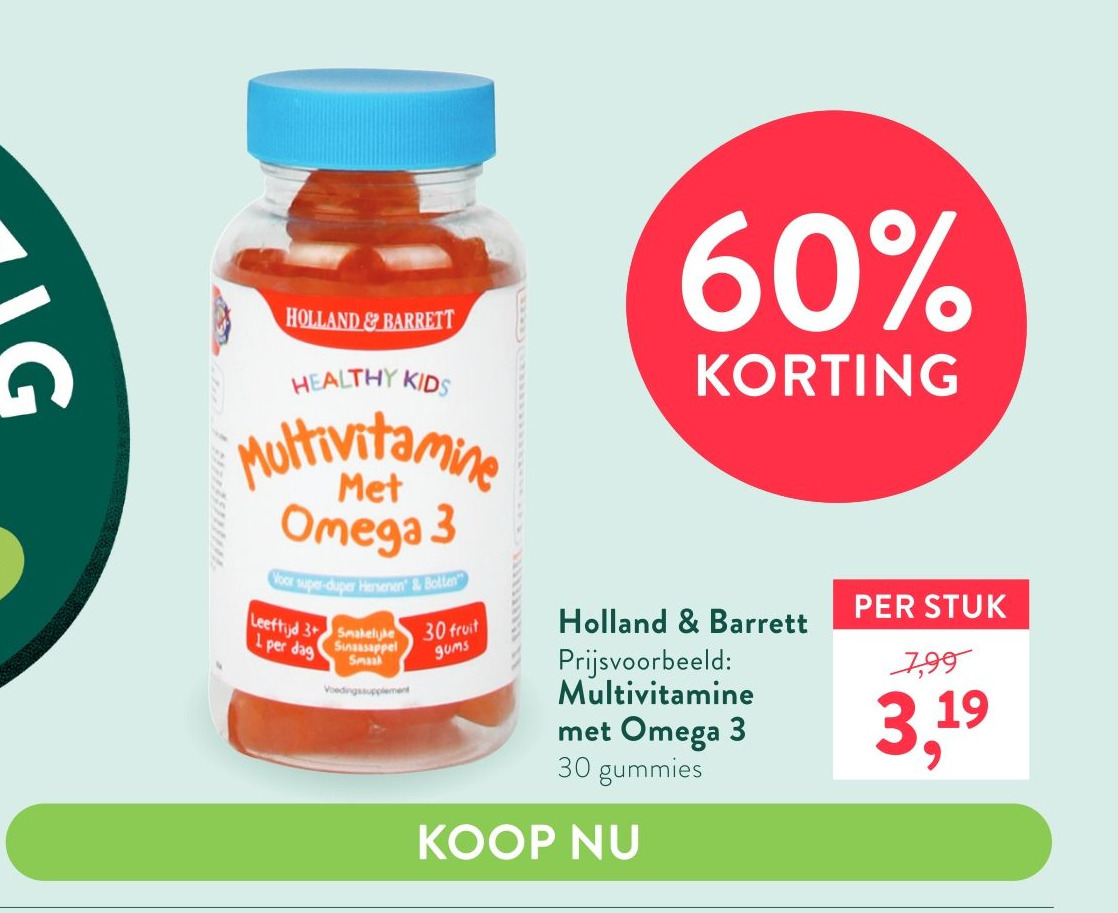 Holland & Barrett Multivitamine met Omega 3 aanbieding bij Holland