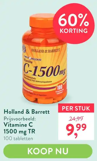 Holland & Barrett Holland & Barrett Vitamine C 1500 mg TR aanbieding