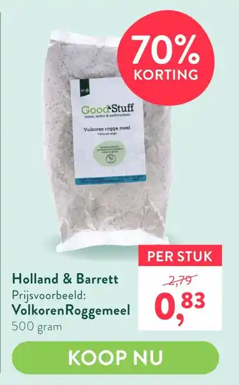 Holland & Barrett Holland & Barrett VolkorenRoggemeel aanbieding