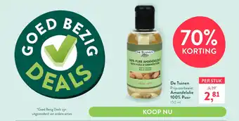 Holland & Barrett De Tuinen Amandelolie 100% Puur aanbieding