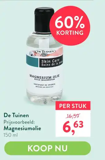 Holland & Barrett De Tuinen Magnesiumolie aanbieding