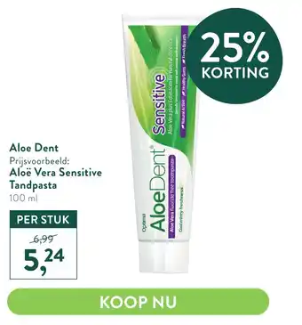 Holland & Barrett Aloe Dent Aloë Vera Sensitive Tandpasta aanbieding