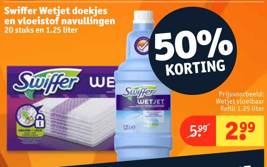 Swiffer Wetjet doekjes en vloeistof navullingen aanbieding bij Kruidvat