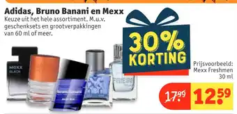 Kruidvat Adidas, Bruno Banani en Mexx aanbieding