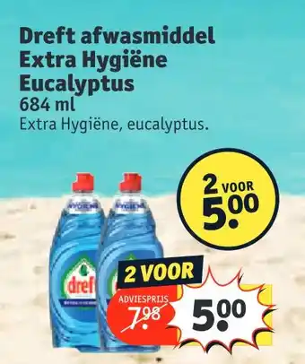 Kruidvat Dreft afwasmiddel Extra Hygiëne Eucalyptus aanbieding