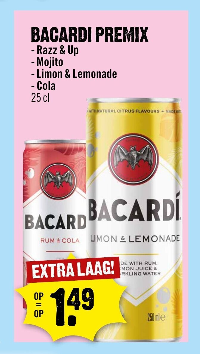 Bacardi Premix aanbieding bij Dirck 3