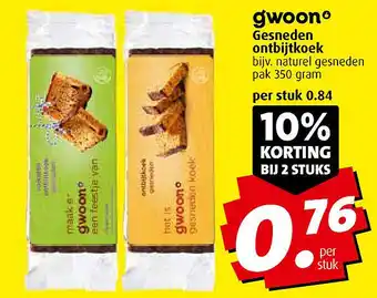 Boni Gesneden ontbijtkoek aanbieding