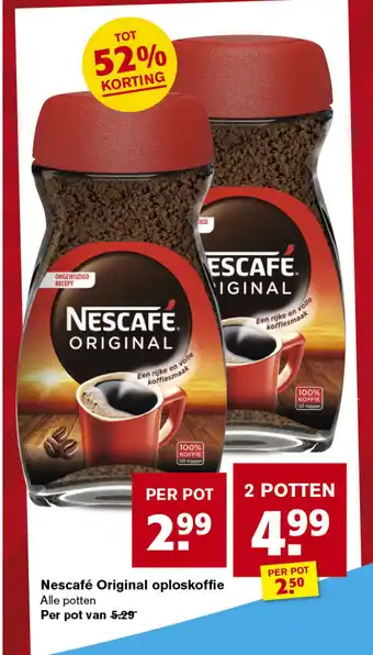 Hoogvliet Nescafé Original oploskoffie aanbieding