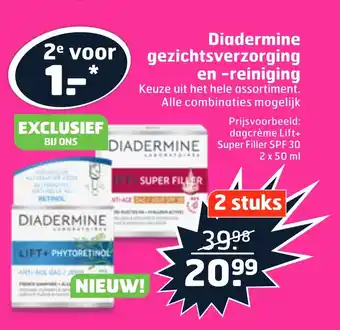 Trekpleister Diadermine gezichtsverzorging en -reiniging aanbieding