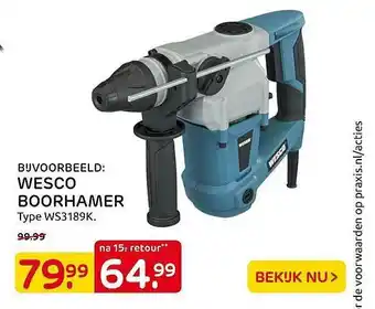 Praxis Wesco boorhamer aanbieding