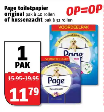 Poiesz Page Toiletpapier origineel 40 rollen of kussenzacht 32 rollen aanbieding