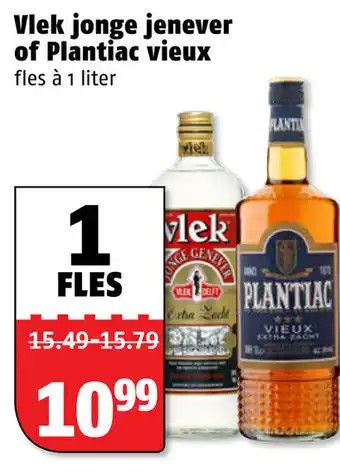 Poiesz Vlek jonge jenever of Plantiac vieux 1L aanbieding