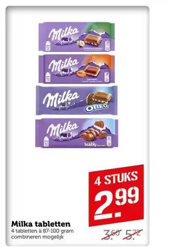 CoopCompact Milka Tabletten aanbieding