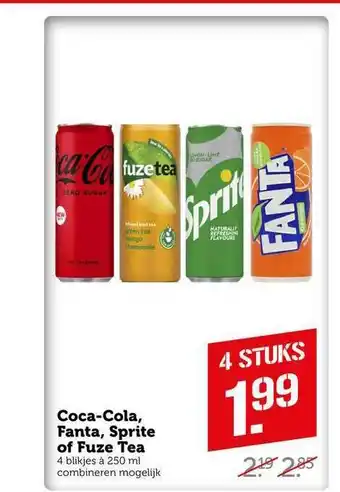 CoopCompact Coca-Cola, Fanta, Sprite Of Fuze Tea aanbieding