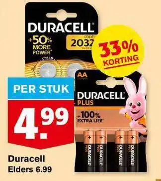 Hoogvliet Duracell 33% Korting aanbieding