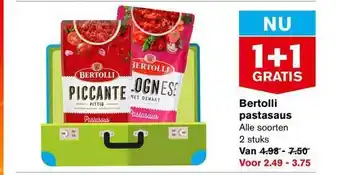 Hoogvliet Bertolli Pastasaus 1+1 Gratis aanbieding